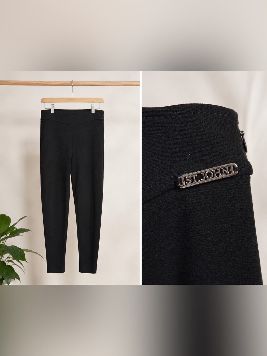 St. John Sport Black Knit Skinny Pants
